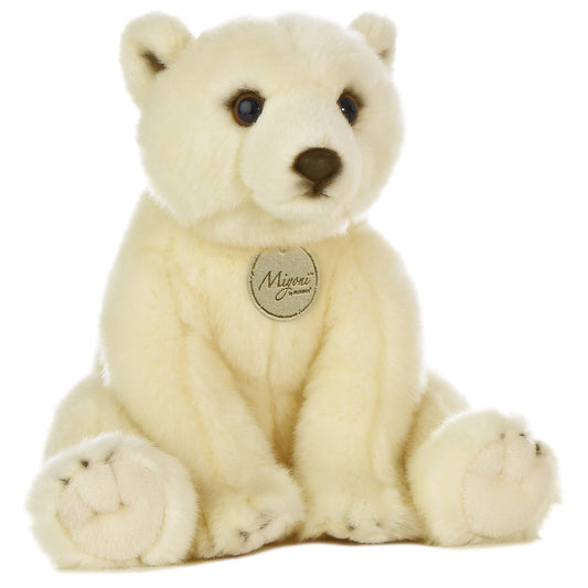 Aurora® Realistic Miyoni® Polar Bear Stuffed Animal - Lifelike Details Make a Cherished Companion - Perfect for Decorating Bedrooms or Classrooms - White 10.5 Inches