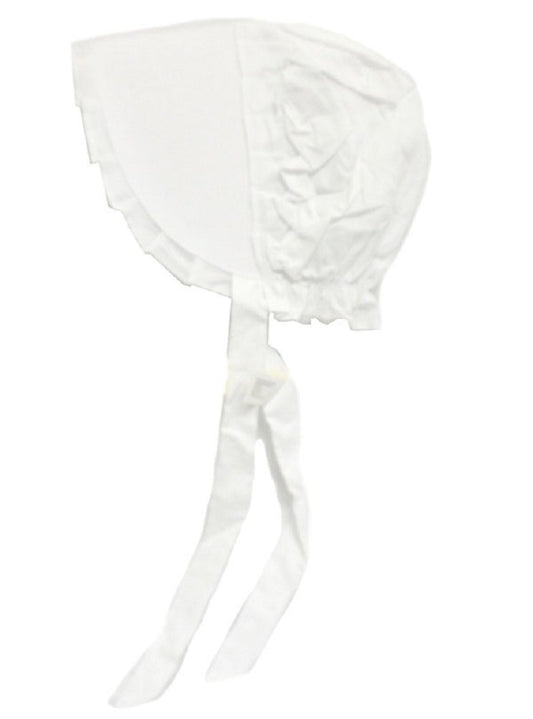 100% White Cotton Prairie Amish Bonnet - Children's Small
