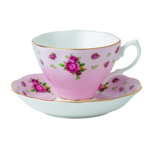 Royal Albert New Country Roses Formal Vintage Boxed Teacup and Saucer Set, Pink [parallel import goods]