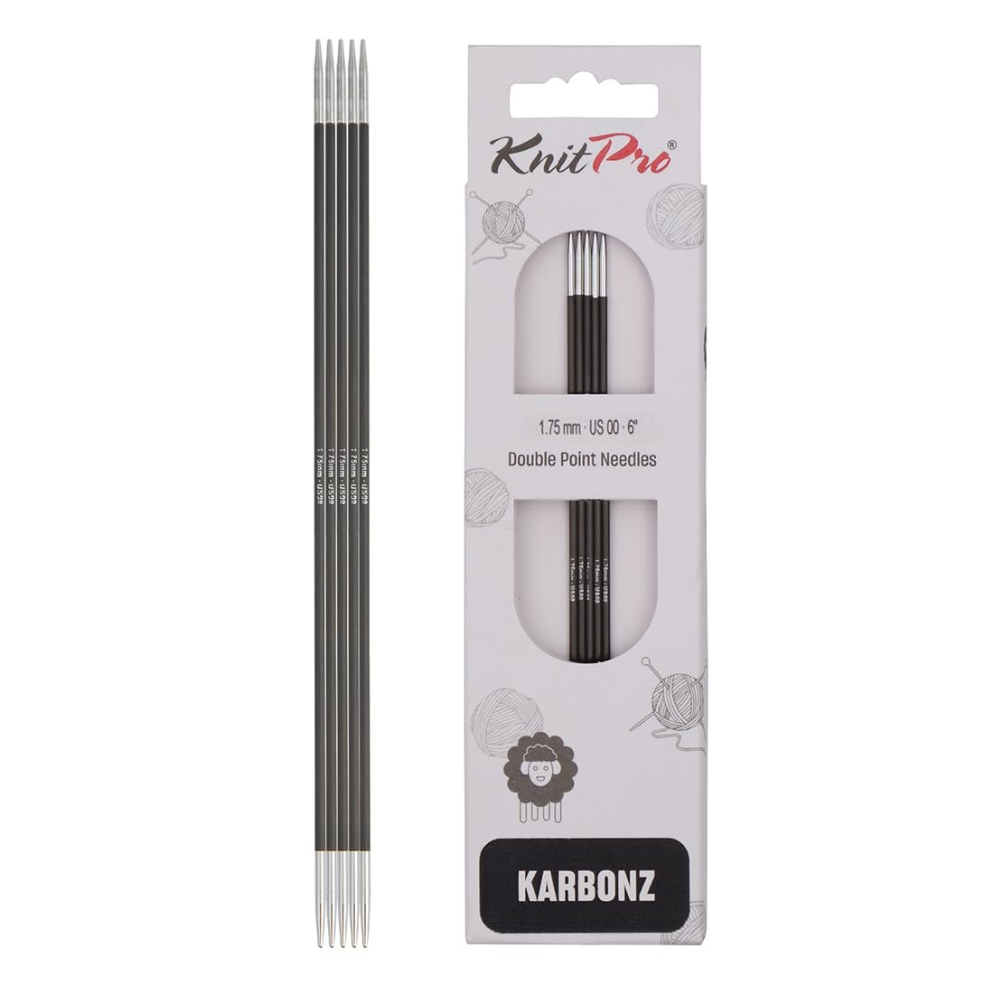 KnitPro 15 cm x 1 mm Karbonz Double Pointed Needles