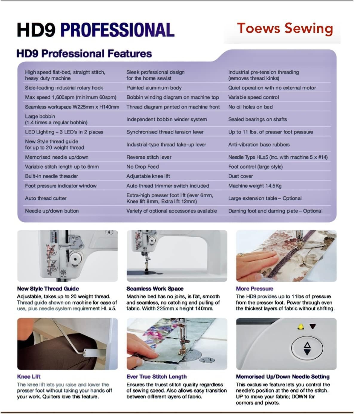 Janome HD9 White: Heavy Duty High Speed Portable Industrial Sewing Machine, with Extra Large Bobbin