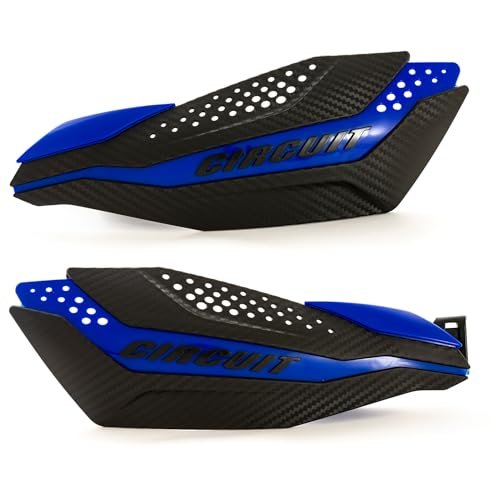 CIRCUIT EQUIPMENT - Universal Motorcycle Handguards - Italian Design, Durable, Weather-Resistant Nylon Brackets and Sleek Finish - Enhanced Control and Protection - Carbon Texture