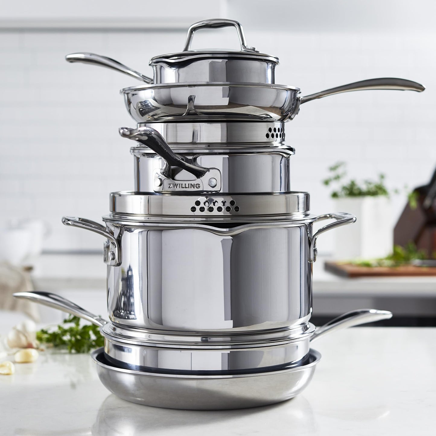 ZWILLING Clad CFX Stainless Steel Ceramic Nonstick Cookware Set