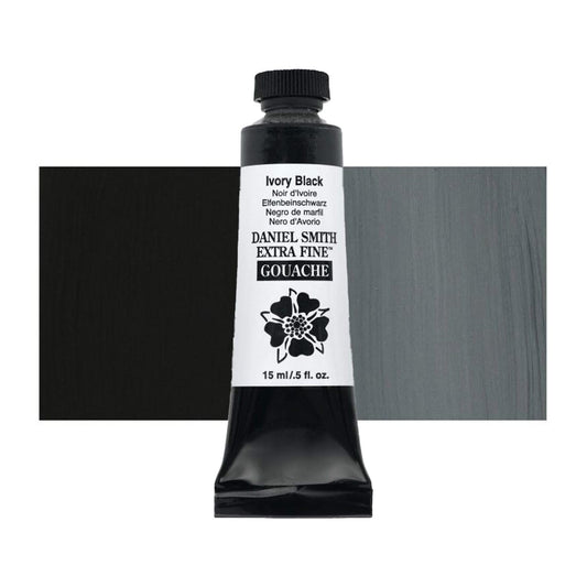 DANIEL SMITH Extra Fine Gouache - Ivory Black, 15 ml Tube