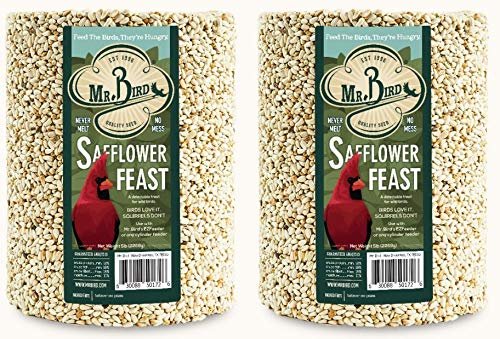 2-Pack of Mr. Bird Safflower Feast Large Wild Bird Seed Cylinder 5 lbs.