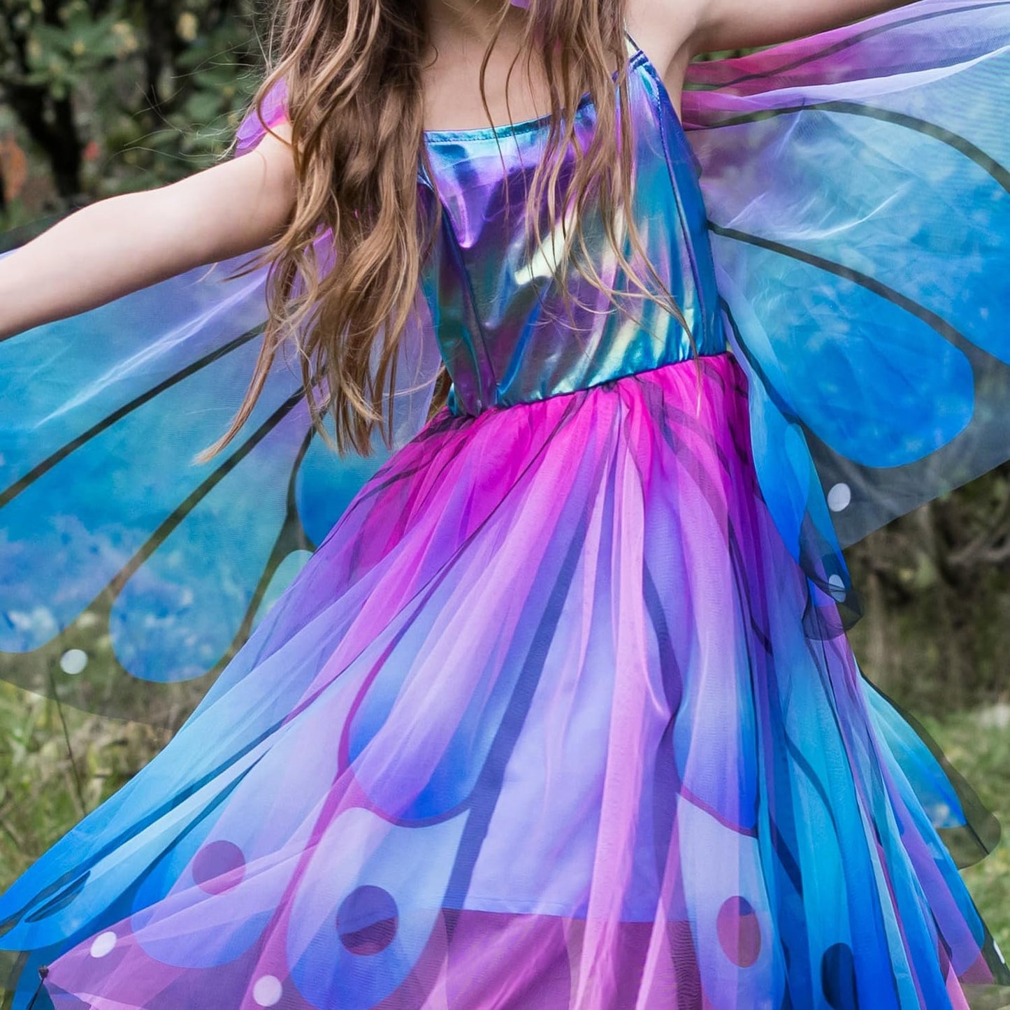 Creative Education Butterfly Twirl Dress & Wings Blue/Purple - Size 3-4 Imaginative Play for Ages 3 to 4