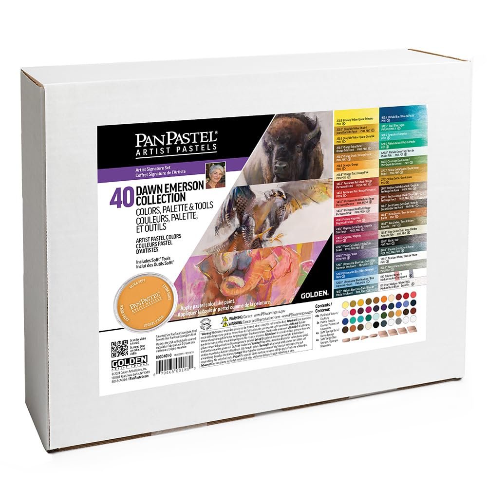 PanPastel Artist Pastels by GOLDEN, Dawn Emerson Collection Set, 40 Color, Professional Artist Pastels, Unique Pan Format (cake-like)