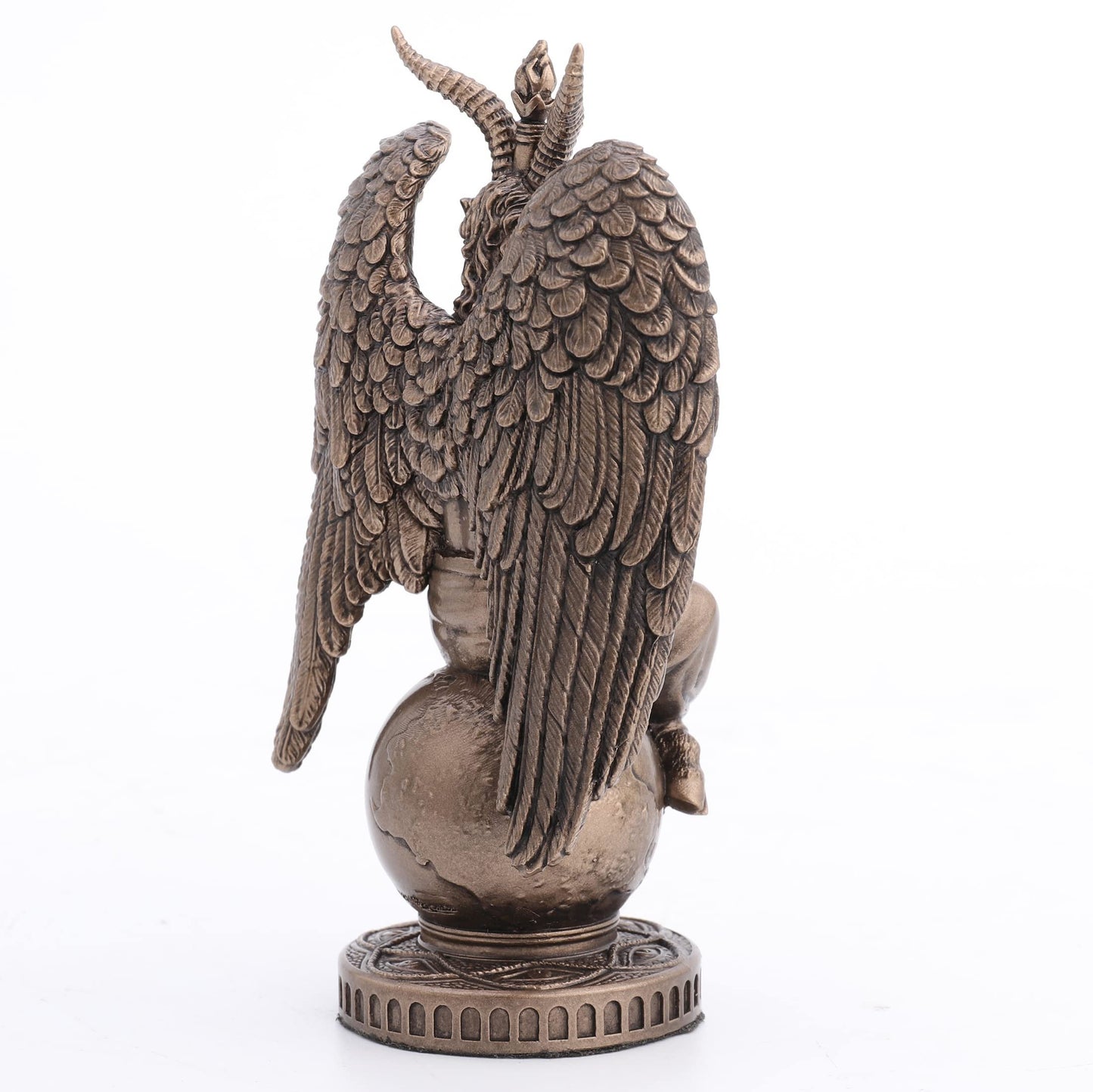 Veronese Design 4 1/2" Baphomet Sitting On The Globe Resin Figurine Hand Painted Bronze Finish