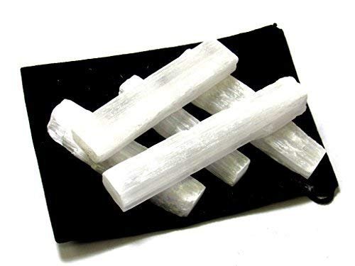 Zentron Crystal Collection Natural Selenite Sticklets Bulk Raw Log Crystals (10 Sticks)