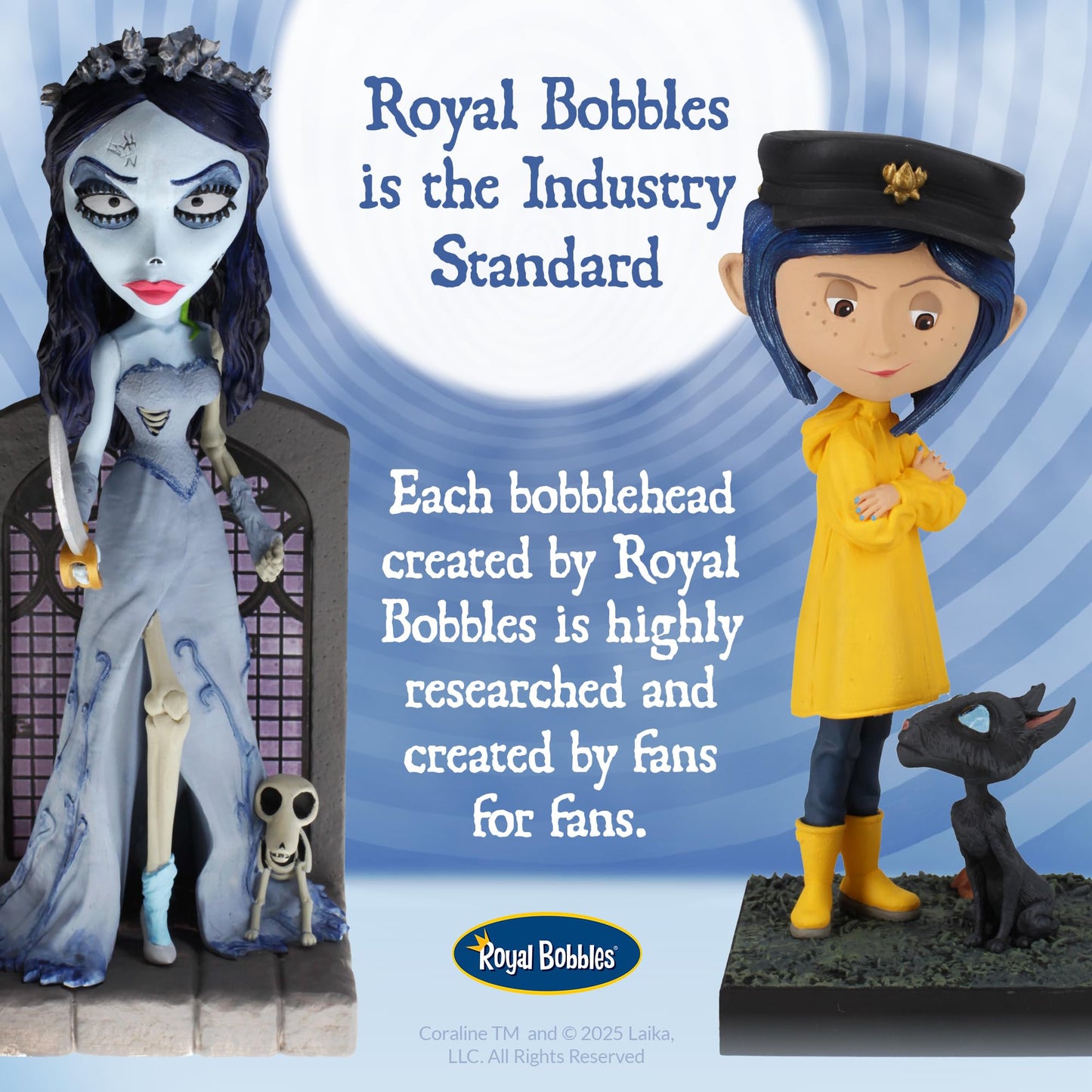 Royal Bobbles Coraline with The Cat – 6.5 Inches Tall – Collectible Bobblehead Statue