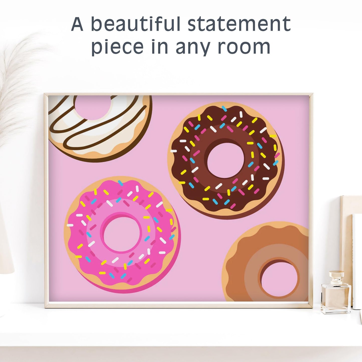 Pink Picasso Kits Paint by Number for Kids | DIY 8x10 Beginner Color by Numbers Canvas Painting Art Kits | Delicious Doughnuts