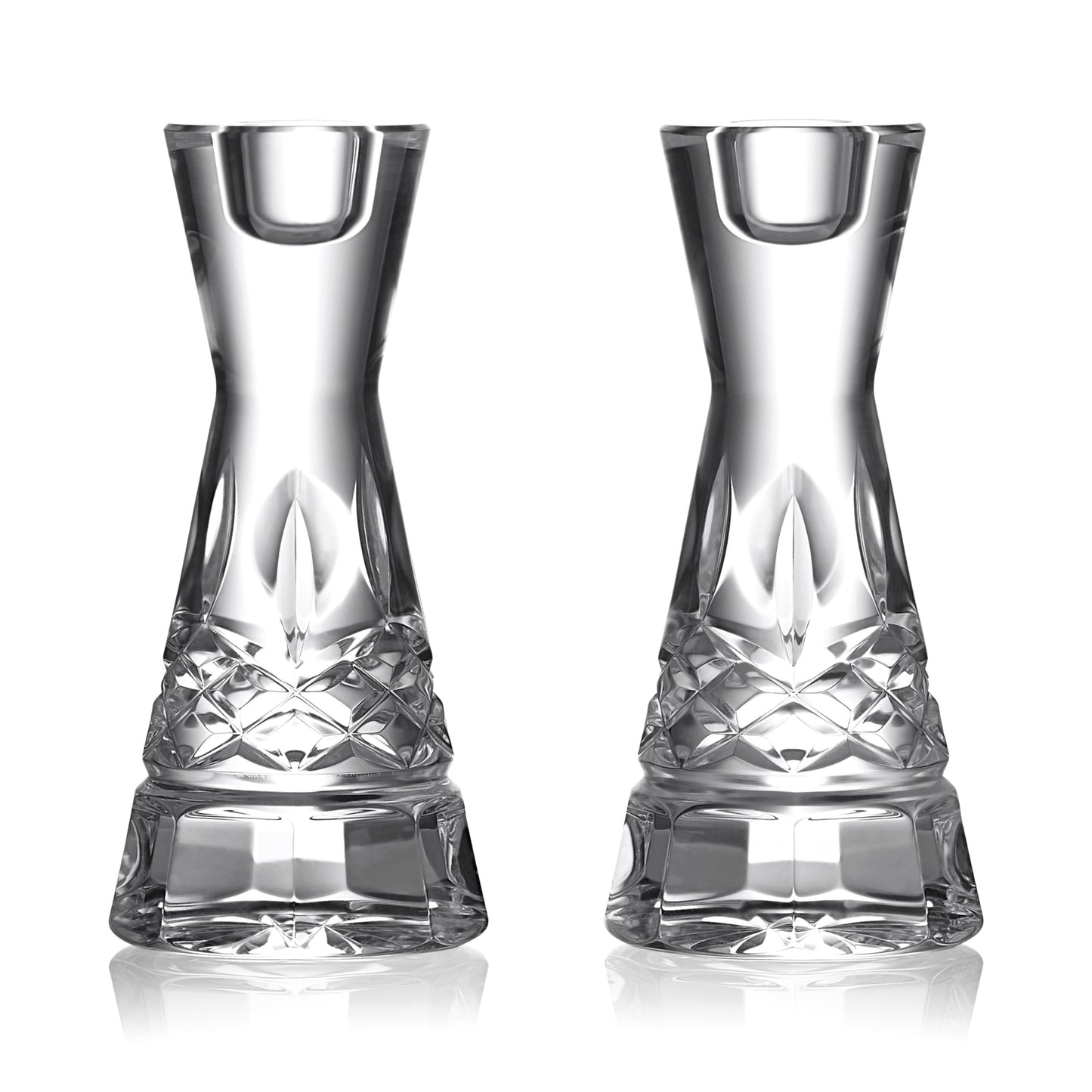 Waterford Lismore Round Candlestick 6in, Set of 2