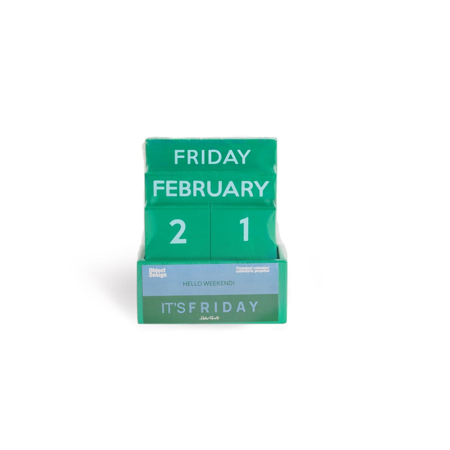 Green Small Glossy Desk Calendar – Compact Full-Color Desktop Calendar (3.94 x 1.57 x 4.80 in)