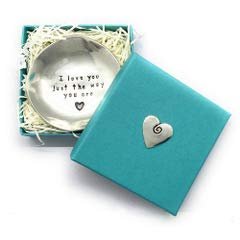 Basic Spirit "I Love You Just The Way You Are." Pewter Trinket Dish Ring Bowl Wedding Gift Box