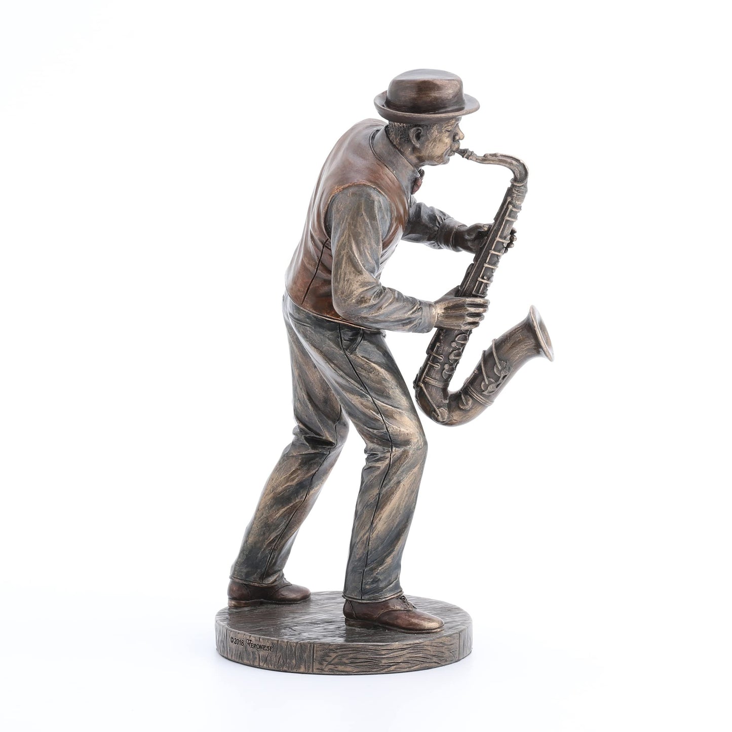 Veronese Design 7 1/4" Jazz Band Saxophonist Resin Figurine Bronze Finish