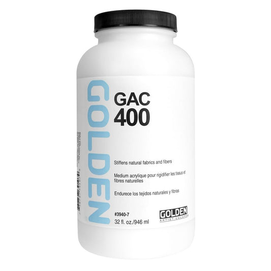 Golden Acrylic Polymer GAC-400 Stiffens Textiles/Fibers - 32 oz Jar