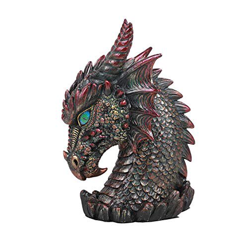 Pacific Giftware Medieval Dragon Head Bust Resin Figurine Decorative Home Decor Statue