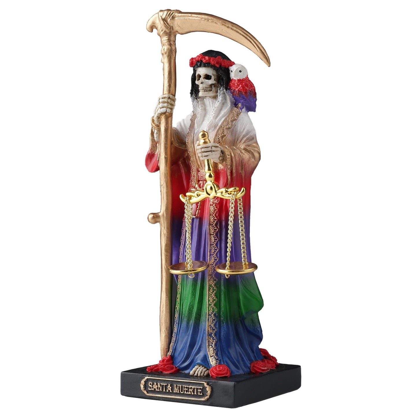 Veronese Design 4 1/4 Seven Color Santa Muerte Set of 7 Polystone Hand Painted Collectible Figurine Home Decor Miniature