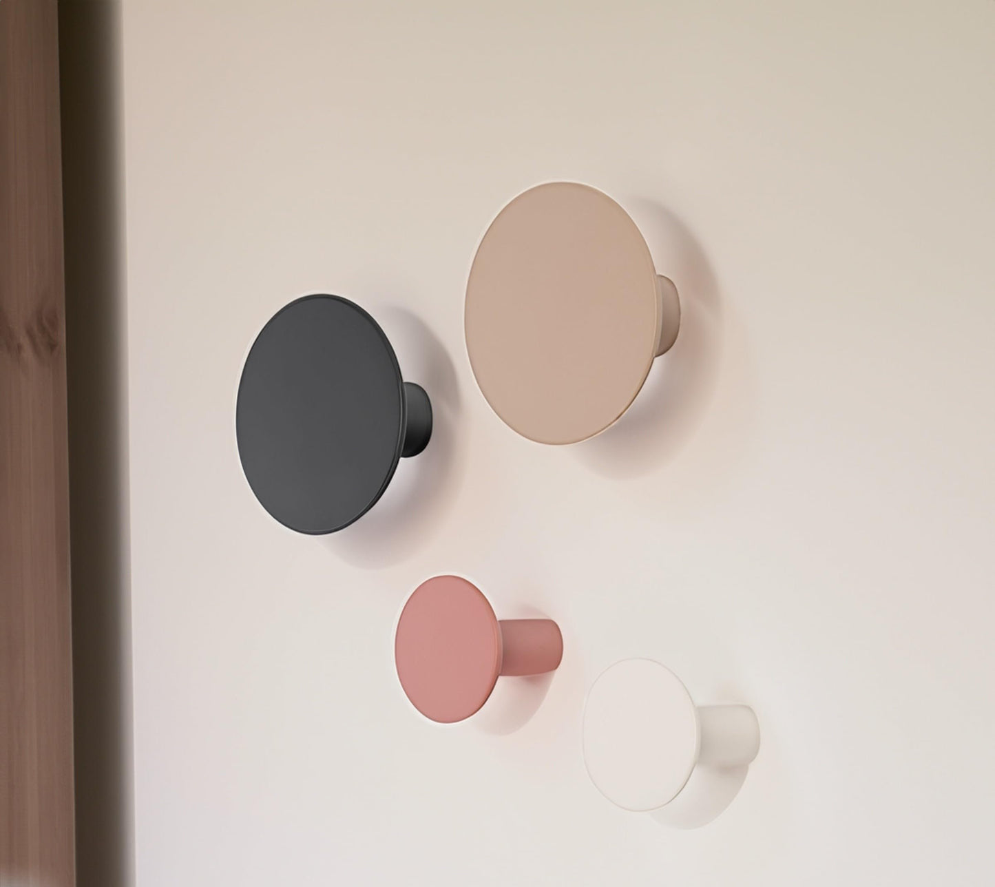 Blomus Ponto Wall Hooks Round in 4 Colours (Cedar Wood) Set of 4