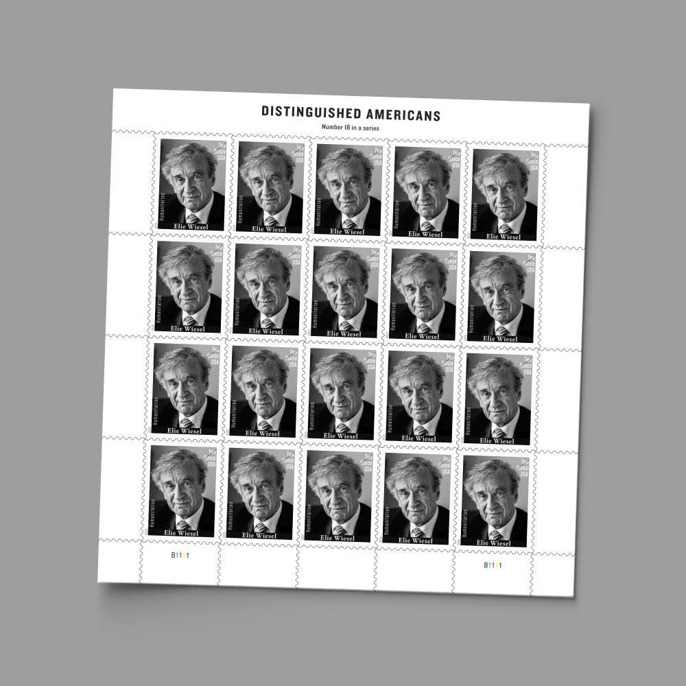 Elie Wiesel 2025 Two Ounce Rate (Sheet of 20) Non-denominated Mail-Use Forever Postage Stamps