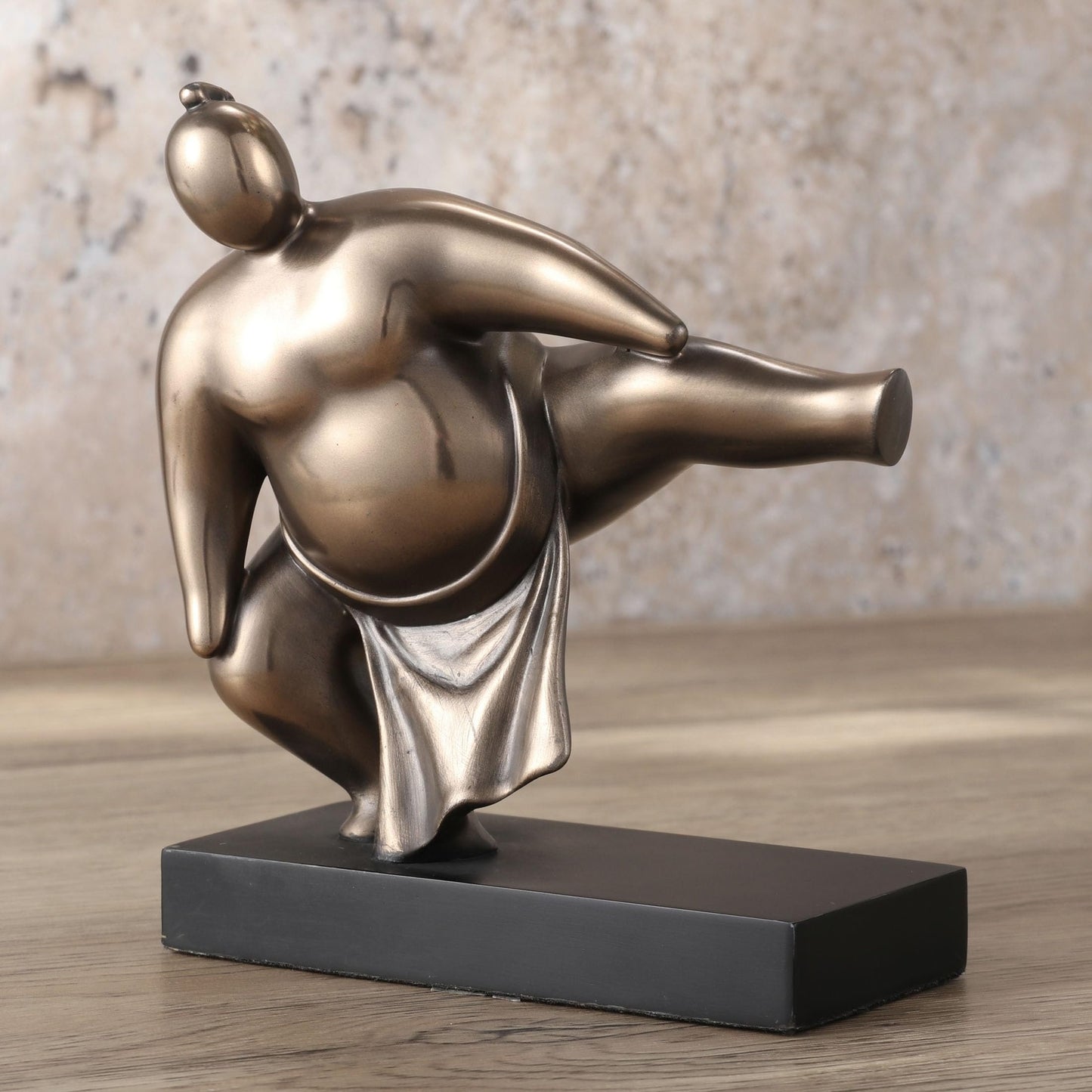 Veronese Design 4 7/8 Inch Japanese Abstract Sumo Wrestler Stomp Resin Figurine Bronze Finish