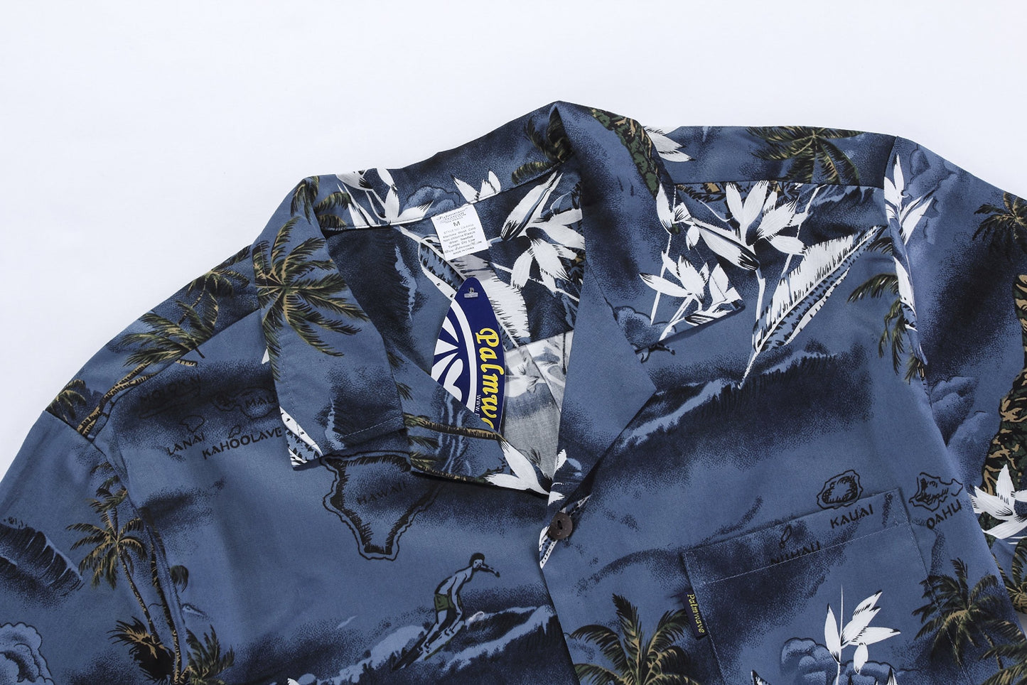Men's Hawaiian Shirt Aloha Shirt 5XL Blue Surf