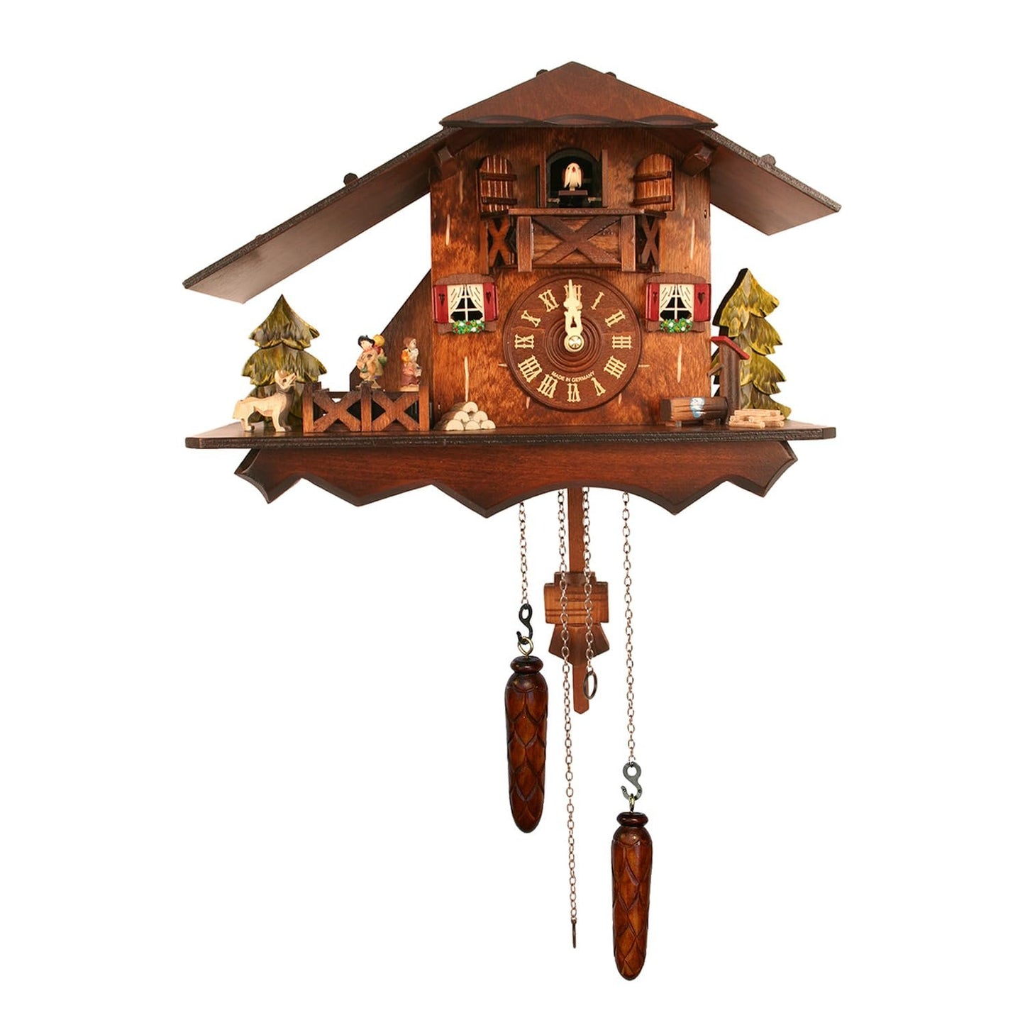 Alexander Taron 428QMT Engstler Battery-Operated Cuckoo Clock-Full Size-9.5" H x 14" W x 6.5" D, Brown
