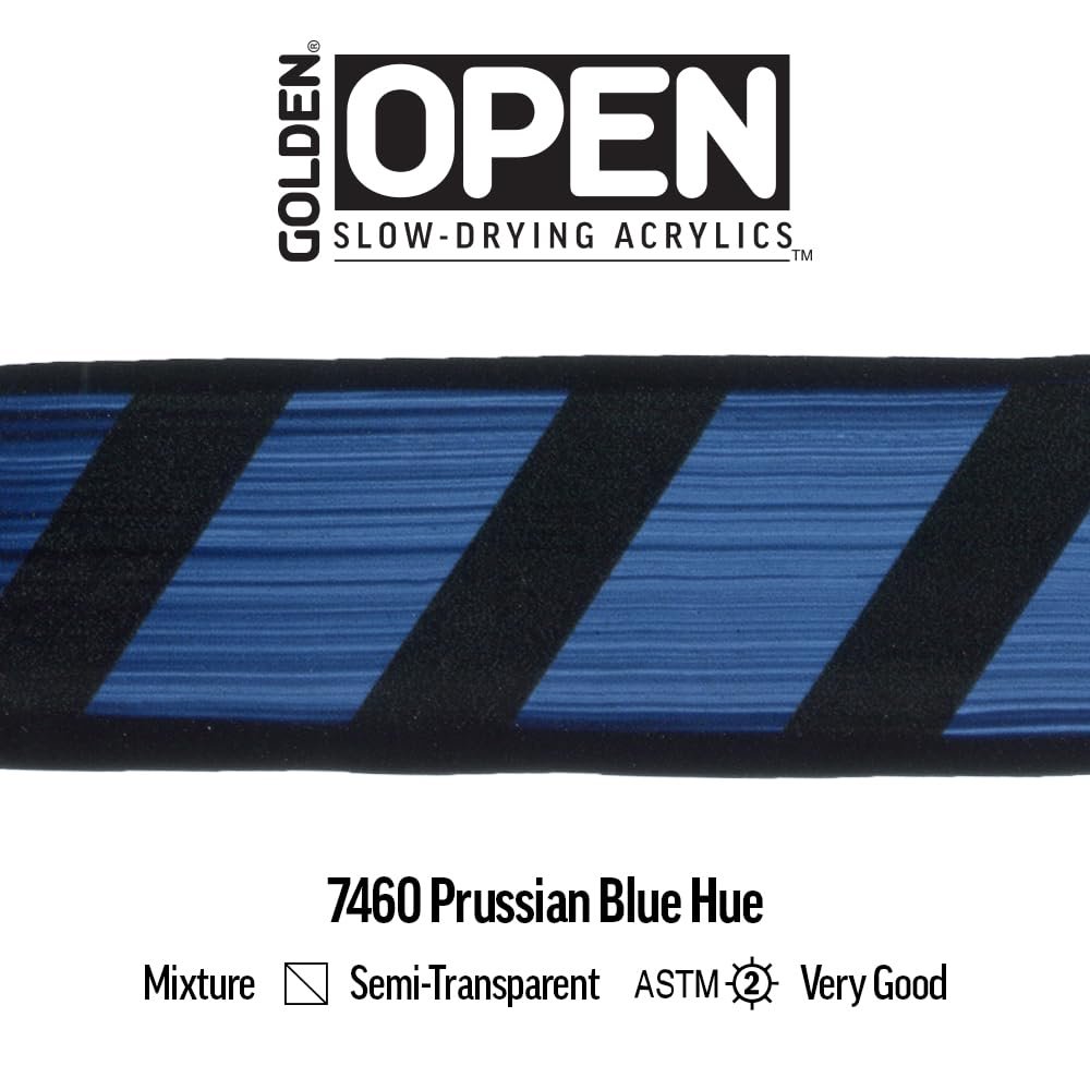 OPEN Slow-Drying Acrylics by GOLDEN, Violet and Blue, Professional Acrylic Paint