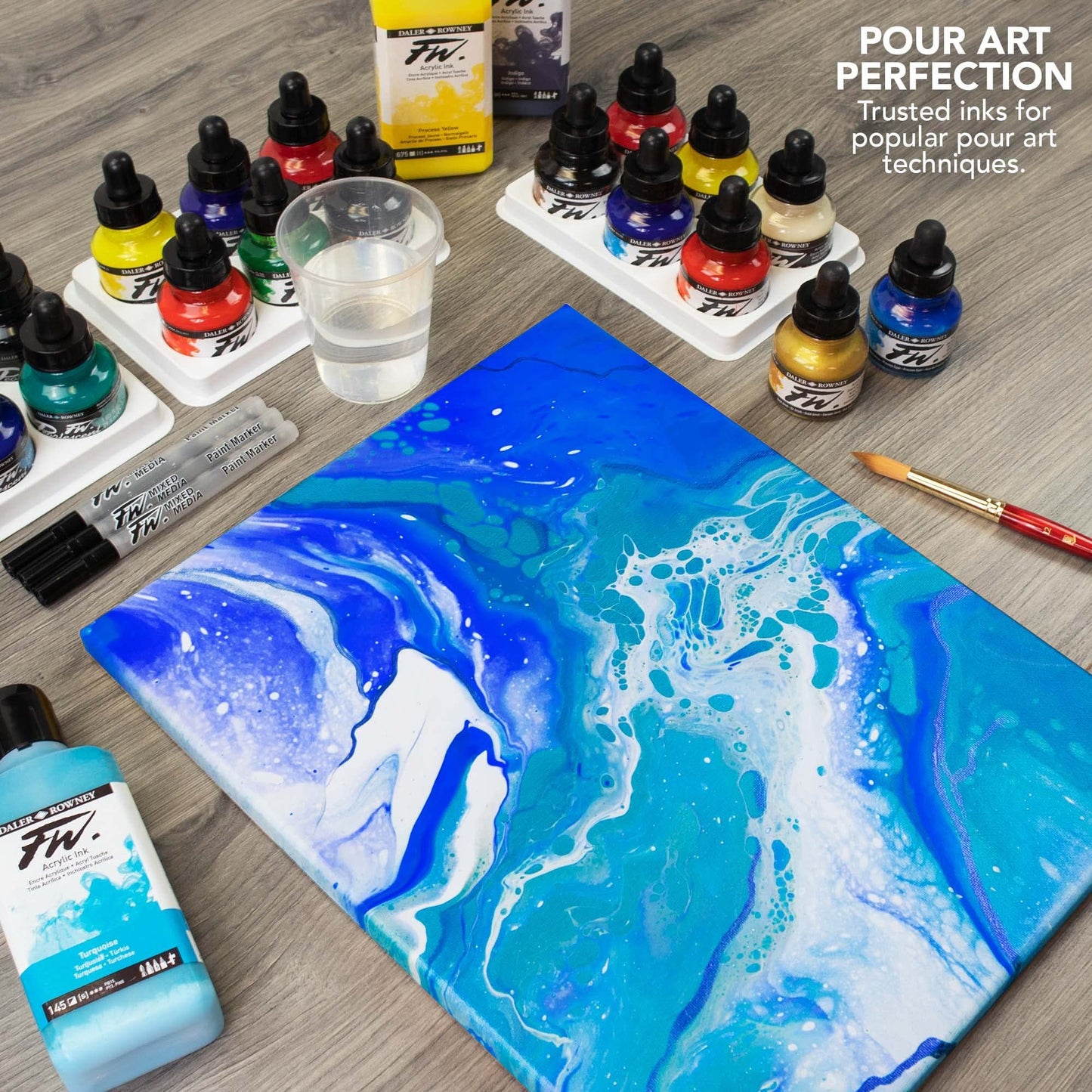 Daler-Rowney FW Acrylic Artists Ink, 180ml/6oz Plastic Bottle, Burnt Umber (D160181223)