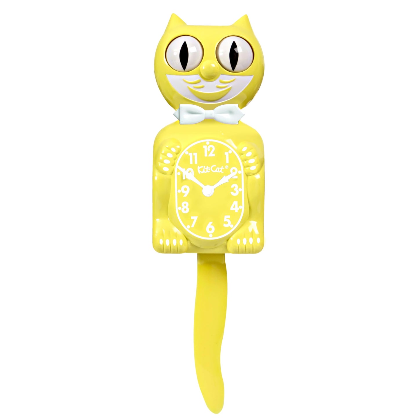 Kit Cat Klock® Limited Edition Spring Daffodil - Iconic Retro Cat Clock with Moving Eyes and Tail, Battery Operated Wall Clock, Made in USA, Perfect for Home Decor, Modern Clock, Unique Gift