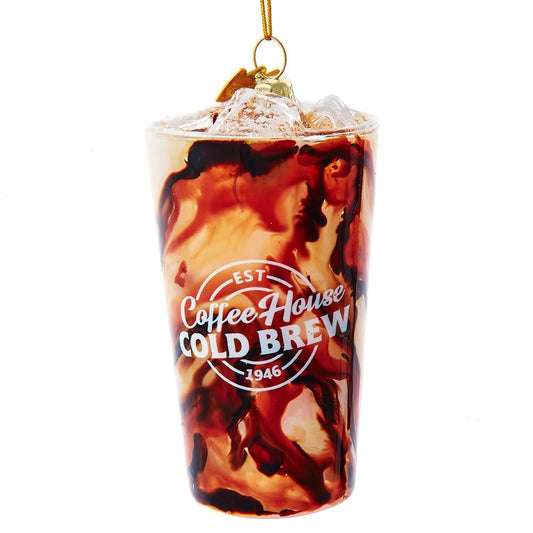 Kurt Adler Noble Gems Glass Ice Cold Brew Coffee Ornament