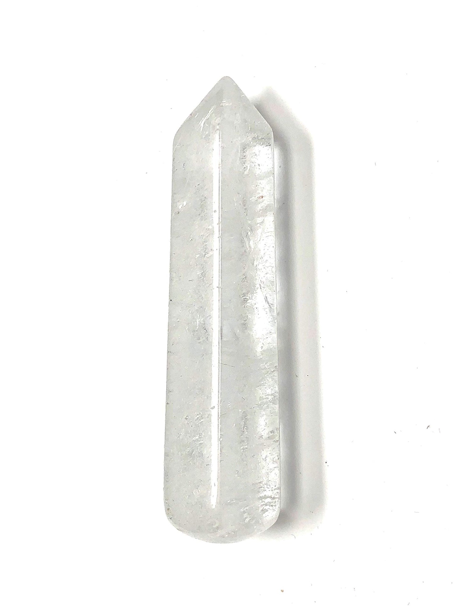 Zentron Crystal Collection: 60MM All Natural Gemstone Crystal 2"+ Wand and Velvet Pouch (Clear Quartz)