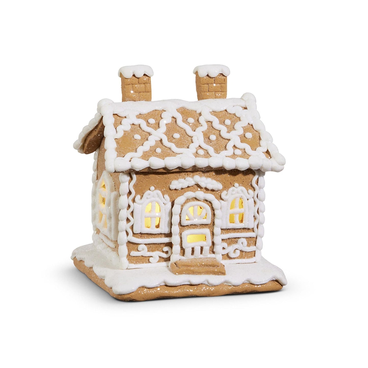 Raz Imports Christmas Lighted Gingerbread House Figurine, 6-inch Height, Holiday Decoration