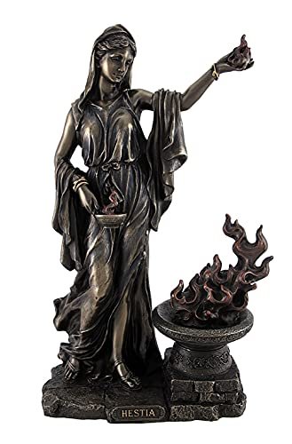 Veronese Design 11 Inch Hestia Greek Goddess of Hearth and Home Cast Resin Bronze Finish Sculpture Home Decor