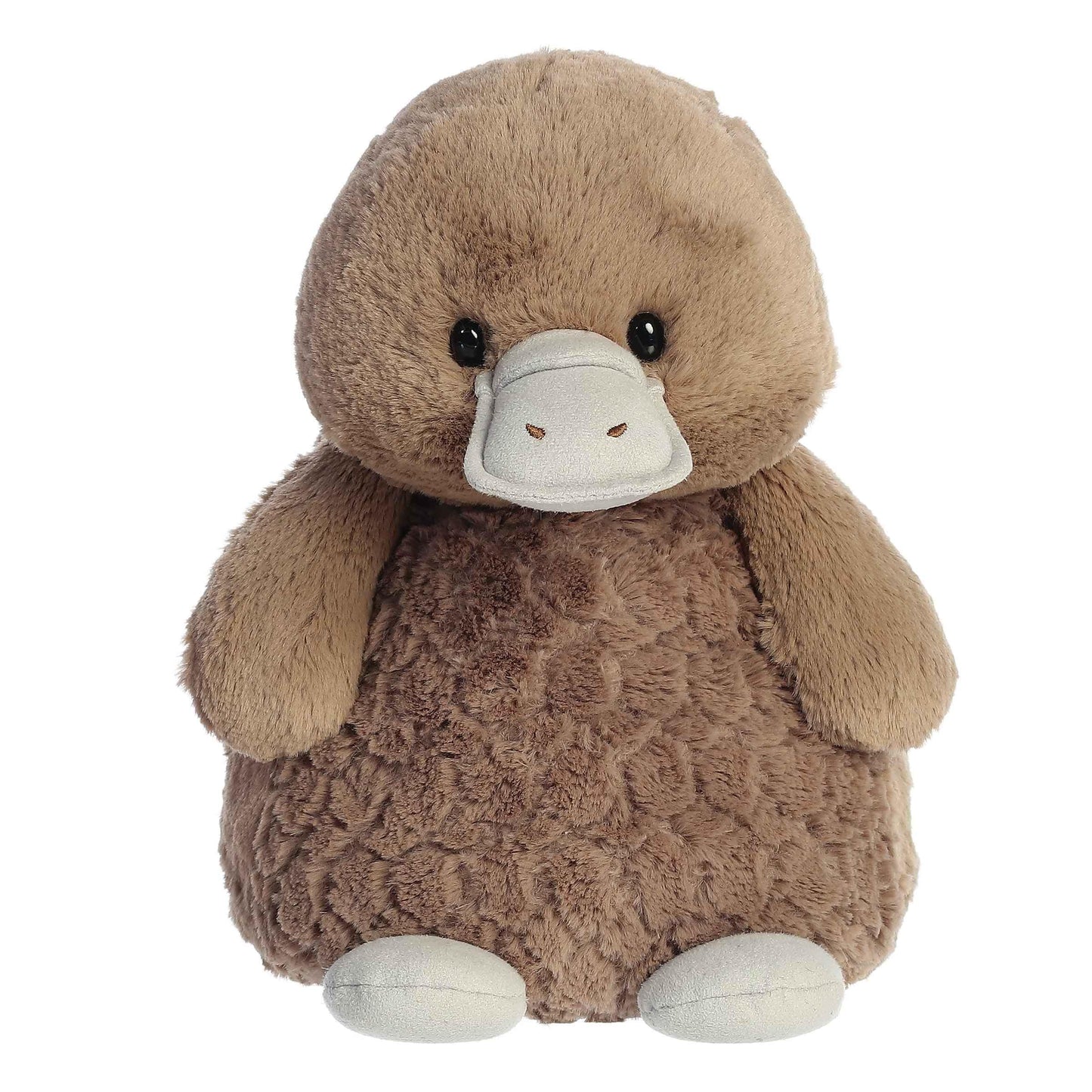 Aurora® Cuddly Huggle Pals Peaceful Platypus™ Stuffed Animal - Weighted Comfort - Endless Snuggles - Brown 12.5 Inches