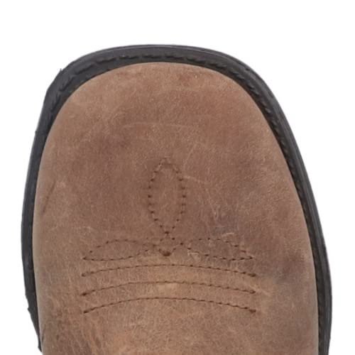 Smoky Mountain Boys Brown Distressed Jesse Square Toe Western Cowboy Boot, Brown Waxed Distress, 13.5 M US Little Kid