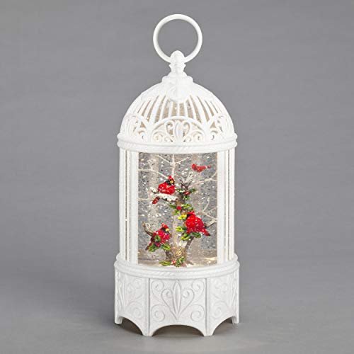 Roman Cardinal Birdcage LED Swirl Christmas Lantern 10.2 Inch