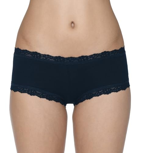 hanky panky Women's Rolled Organic Cotton Boyshort with Lace
