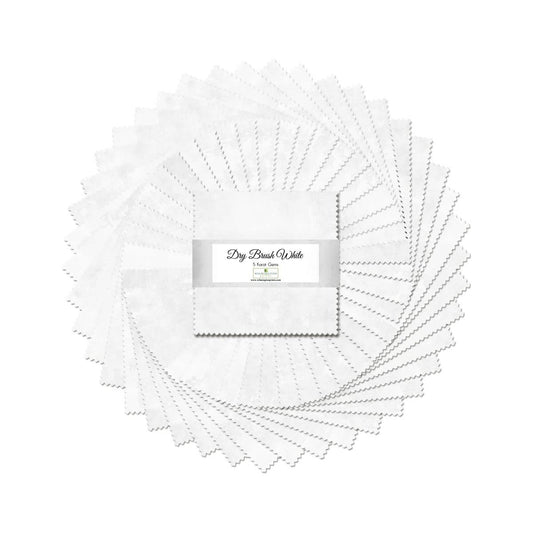 Wilmington Prints White 5 Karat Gems-Dry Brush 5" Squares 42 Pieces