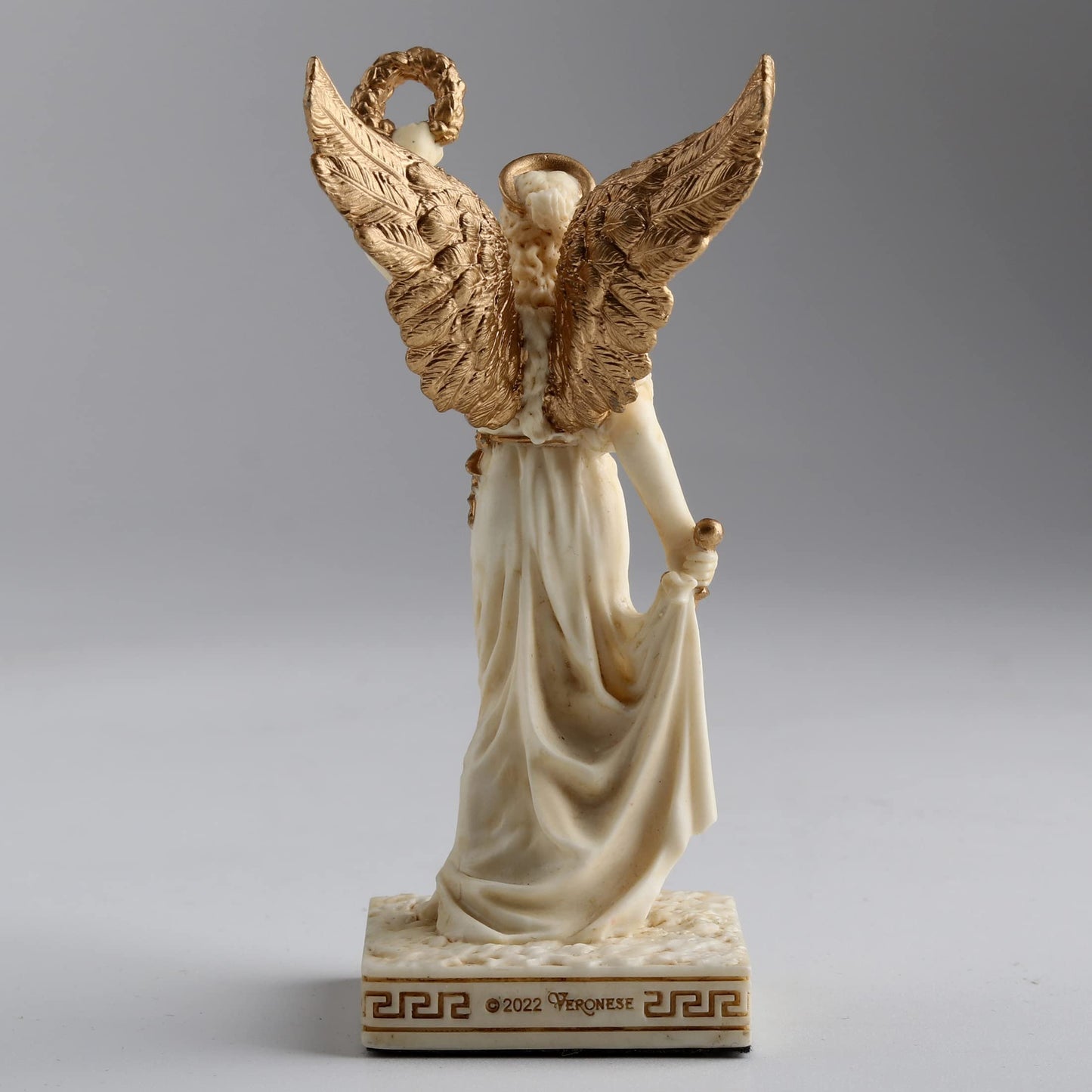 Veronese Design 4 Inch Nike Greek Goddess of Victory Resin Miniature Handpainted White Gold Finish