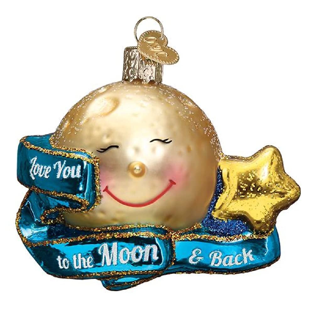 Old World Christmas Ornaments Love You to The Moon & Back Glass Blown Ornaments for Christmas Tree