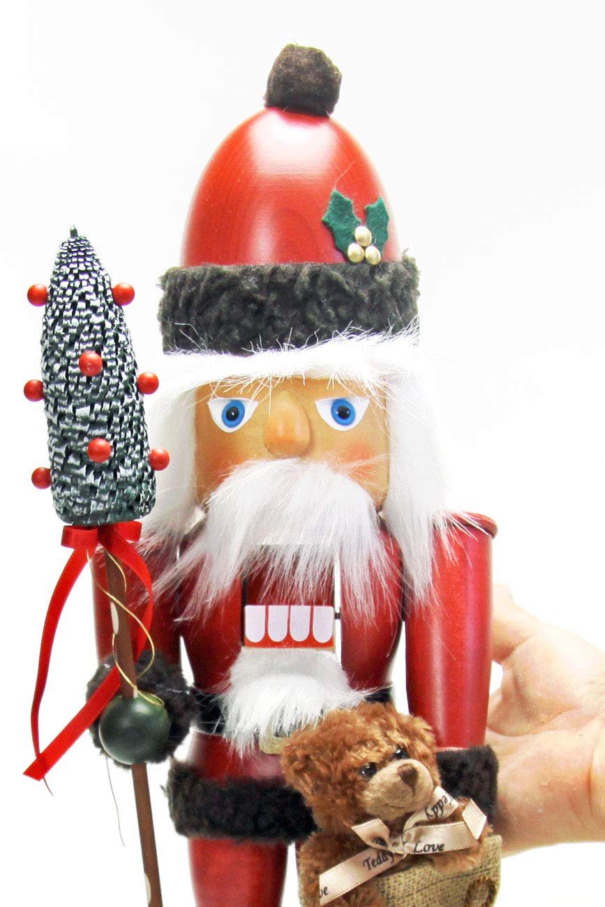 Christian Ulbricht German Christmas Nutcracker Santa Claus with Teddy - 44,5 cm / 18 inch - Authentic German Erzgebirge Nutcrackers