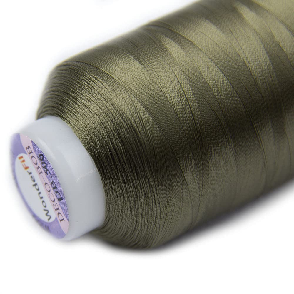 WonderFil Specialty Threads DecoBob Moss Green, 2-ply Cottonized Polyester, 80wt