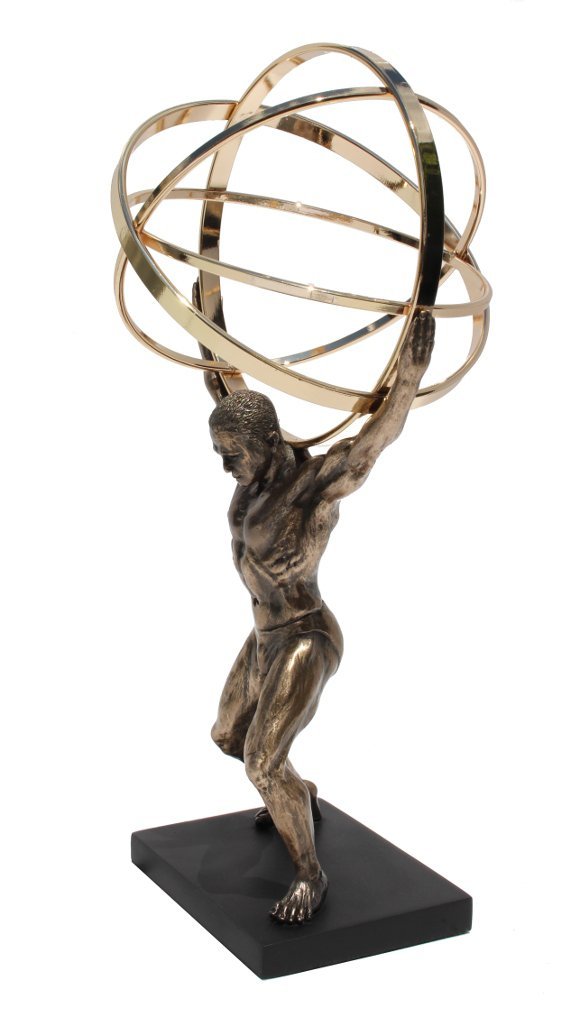 VERONESE Atlas Carrying The Celestial Spheres Statue 9 Inch Tall