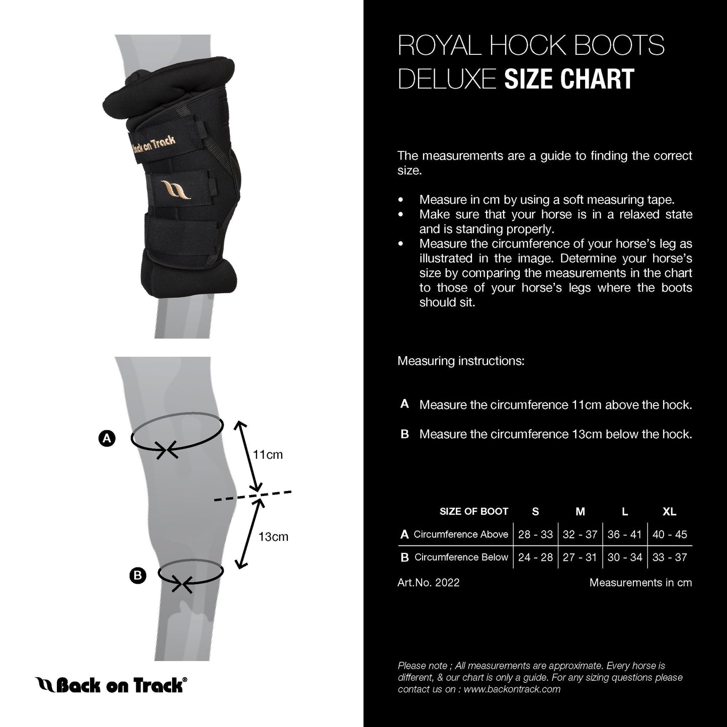 Back on Track Royal Padded Hock Boots Deluxe w/Holes - Equestrian Protective Supportive Horse Hock Boots with Hook & Loop Closure, Black - L
