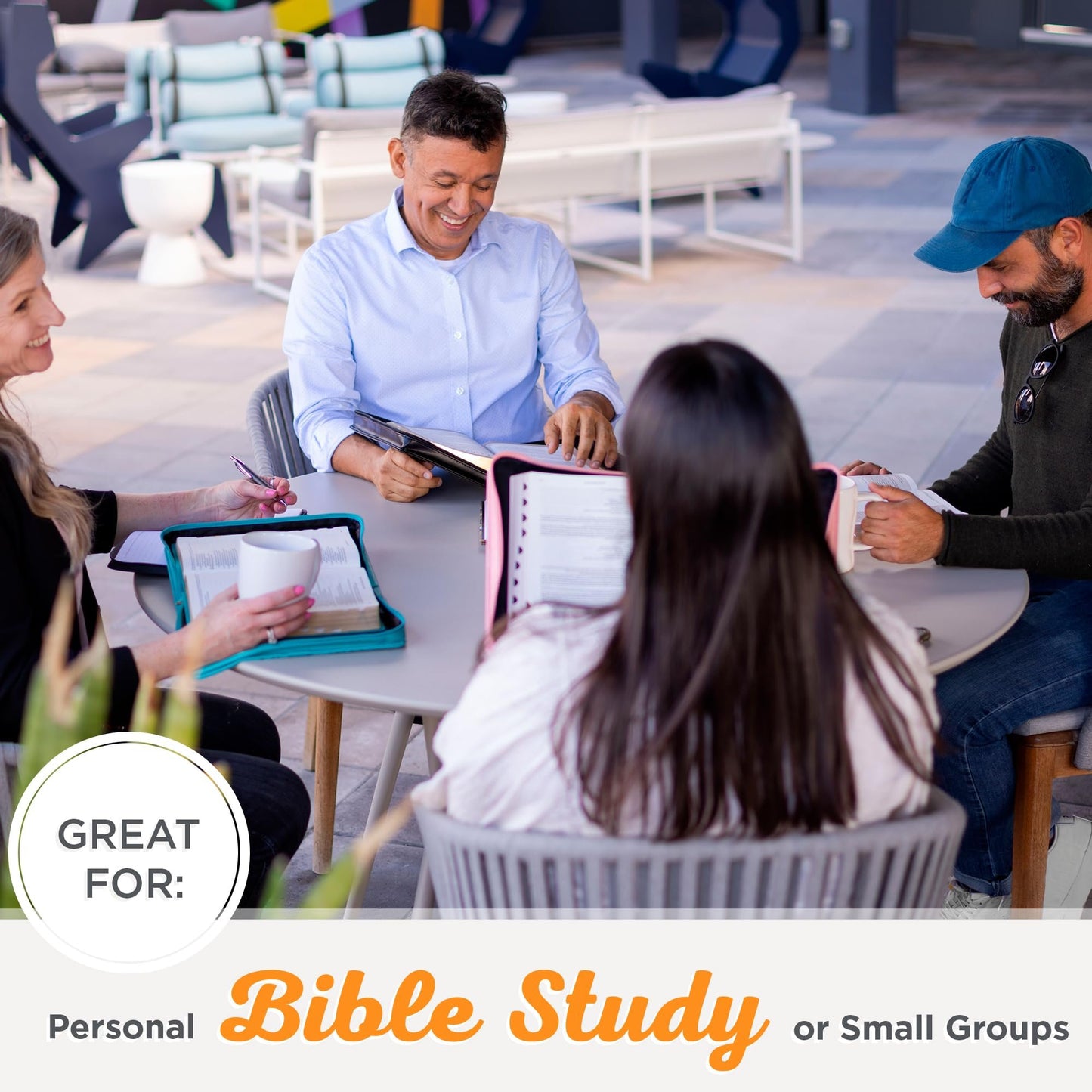 Christian Art Gifts Classic Faux Leather Bible Cover for Men and Women: Be Strong and Courageous - Joshua 1:9 Inspirational Bible Verse with Lion, Gray and Black, Medium