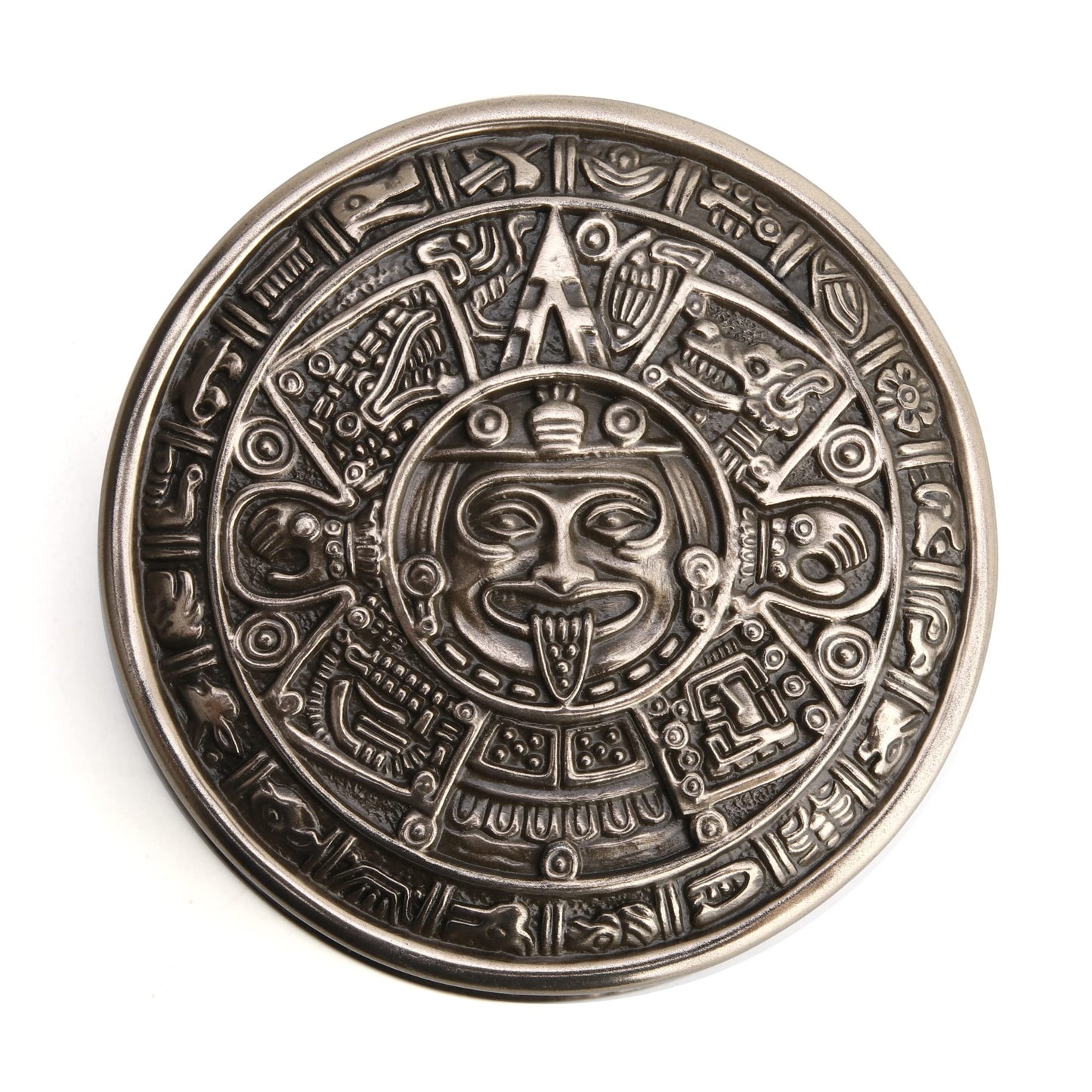 Veronese Design 2 3/8" Tall Aztec Sun Stone Round Trinket Box Antique Bronze Finish Resin Sculpture