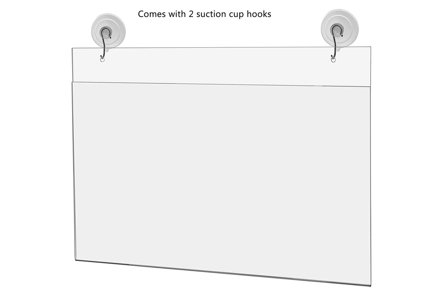 Marketing Holders 2 Pack Suction Cup Hooks Sign Holder 14” x 8.5" Document Holder Double Sided Window Mount Menus Daily Specials and Events Sign Sleeve for Restaurants and Cafes