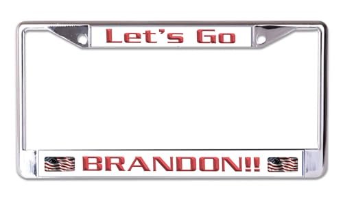 Lets Go Brandon Chrome License Plate Frame