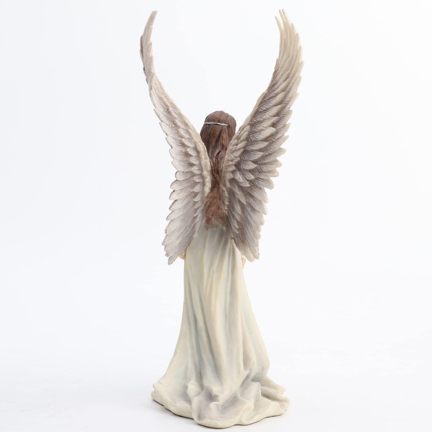 US 9.5 Inch Spirit Guide Fairy Decorative Statue Figurine, White and Gray